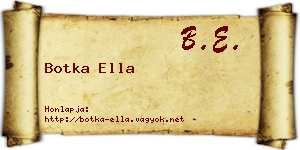 Botka Ella névjegykártya
